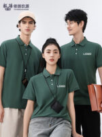 夏季短袖工裝褲t卹訂製印花公司標誌文化團體穿馬球衫翻領工裝褲：圖片 2