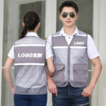 背心訂製工裝褲夏季網眼建築工地施工裝飾公司勞動保護反光背心印花標誌：圖片 4