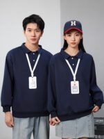 工作服運動衫訂製印花標誌秋冬翻領長袖倒班服、公司員工服、團體服：圖片 4