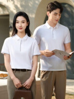 粉紅色polo衫訂製印花標誌piqué短袖t卹商務通勤工裝褲夏季翻領團體裝：圖片 5