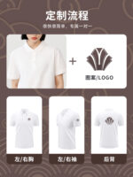 棉質工裝褲T卹訂製印花標誌企業翻領工裝褲短袖男隊服飾文化馬球衫：圖片 3