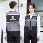 夏季網眼背心工裝褲訂製印花標誌攝影師、導演、船員多口袋工作服反光背心：圖片 3