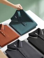 高端長袖馬球衫工人褲訂製標誌春秋公司4S店翻領工作服團體服：圖片 3