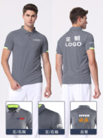 快乾t卹訂製短袖工裝褲男士夏季工作服文化馬球衫戶外運動工裝褲印花標誌：圖片 2