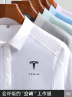 快乾冰絲馬球衫工人褲訂製標誌企業翻領短袖t卹員工穿文化衫：圖片 5