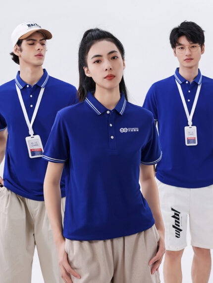 工裝T卹訂製短袖翻領企業員工polo衫工人團體文化襯衫工裝褲印花標識